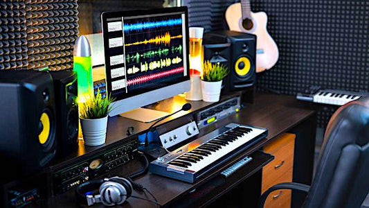 Bedroom studio recording set-up