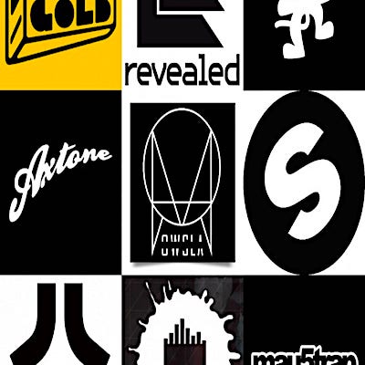 Collage of major EDM labels - Found on the Blog Page of Topline Vocals website vokaal.com